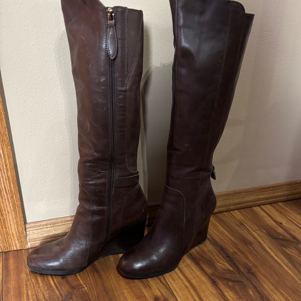 Franco Sarto Dark Brown Over the Knee Boots